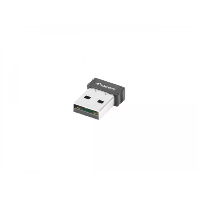 Belaidis USB WLAN adapteris LANBERG NC-0150-WI — 150 Mbit/s, išorinė 2 dBi antena, juodas