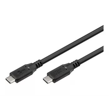 Laidas USB-C USB-C 3.2 Gen2, 10 Gbit/s, 1 m, juodas, Power Delivery 3.0, 100 W, 4K, 60 Hz