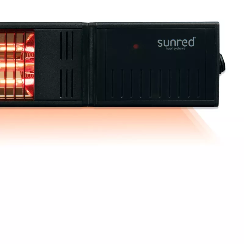 Infraraudonųjų spindulių šildytuvas SUNRED RDS-15W-B Fortuna Wall 1500 W, juodas, IP55, montuojamas ant sienos