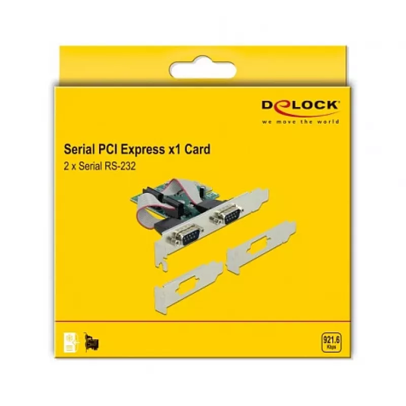 DeLOCK PCI Express x1 kortelė su 2 nuosekliaisiais RS-232 prievadais