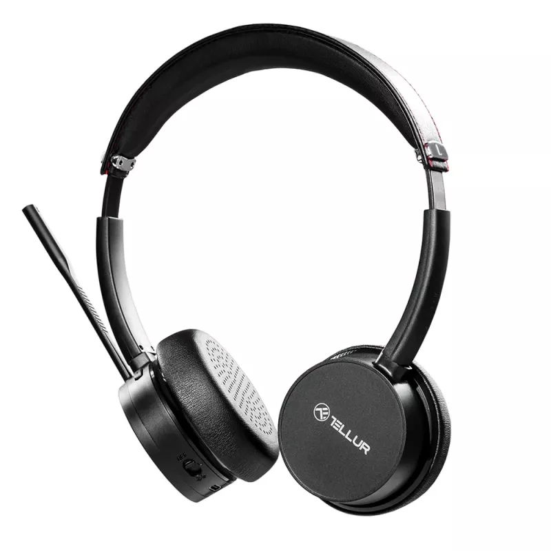 Laisvų rankų įranga Tellur Voice Pro belaidė skambučių centro ausinė, juoda TLL411007