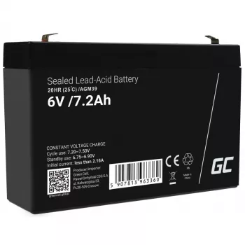 Green Cell AGM39 pramoninė įkraunama baterija 7200 mAh 6 V