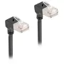 DeLOCK RJ45 tinklo kabelis Cat.6A S/FTP plonas 90° žemyn 3 m juodas