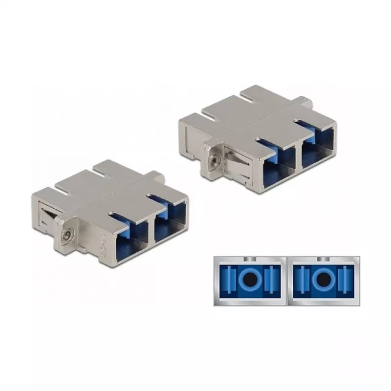 Optical Fiber Coupler SC Duplex female to SC Duplex female Single-mode metal DeLOCK 86873