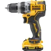 Pistoleto formos grąžtas DeWalt DCD703L2T-QW — 12V, 3,0Ah x2, 1500 aps./min., 10 mm begalinis griebtuvas, 25,5 N·m, 0,9 kg