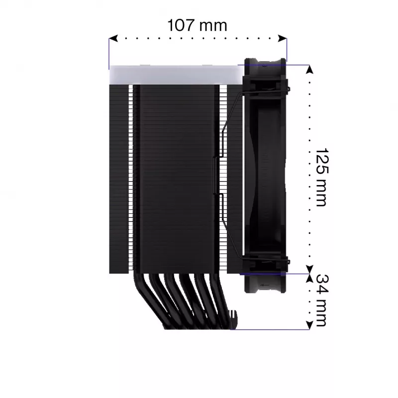 Endorfa Fortis 5 ARGB Juoda CPU aušintuvas