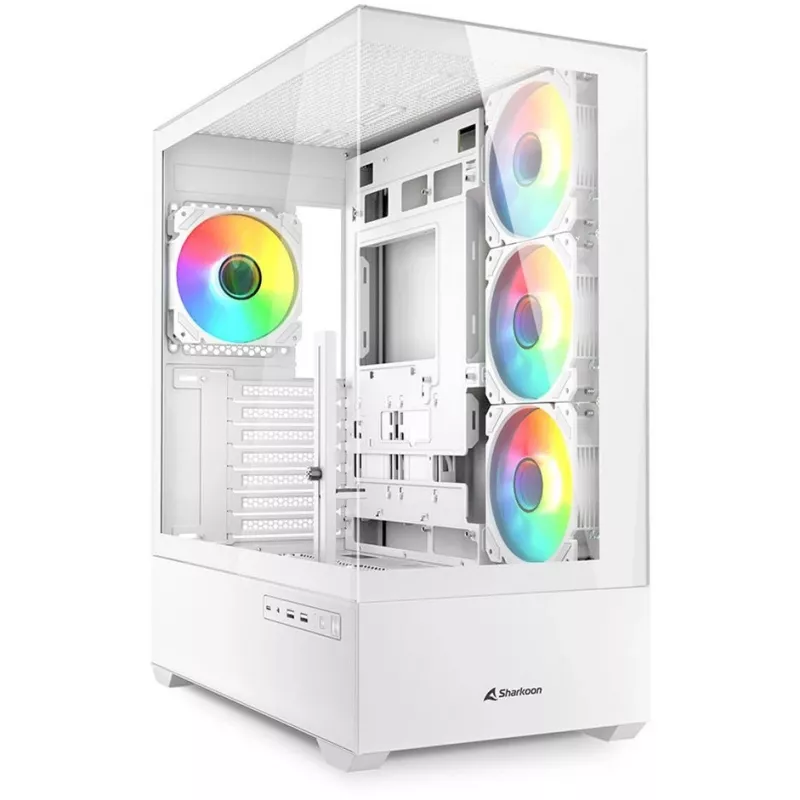 PC korpusas Sharkoon AK6 RGB, ATX, balta