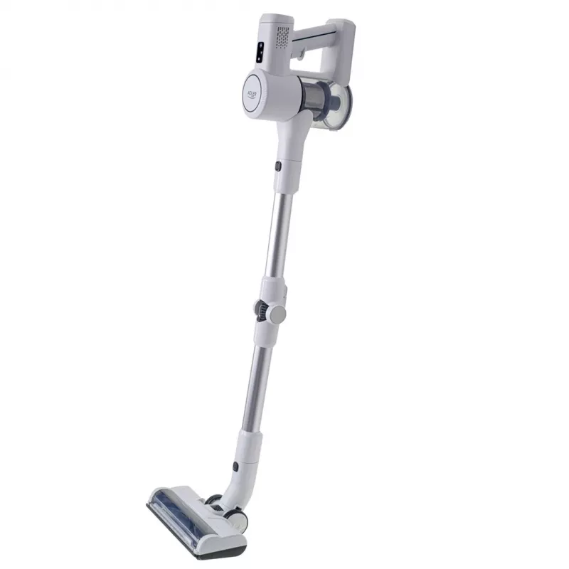 Belaidis dulkių siurblys Adler AD 7060 — 350 W, 22 V baterija, iki 35 min veikimo, 16000 Pa siurbimo galia, beciklis, baltas