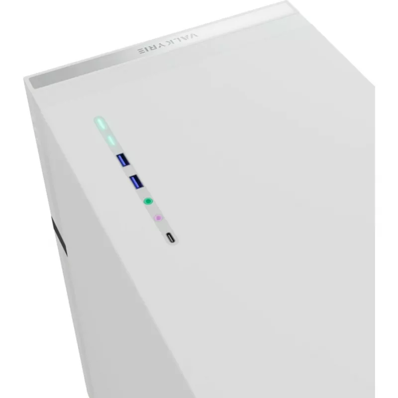 VK02 Lite, bokšto korpusas baltas, grūdintas stiklas