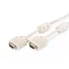 VGA monitoriaus prijungimo laidas DIGITUS AK-310103-100-E — HD15(V) į HD15(V), 10 m, 3 bendraašių + 7 laidų, smėlio spalvos