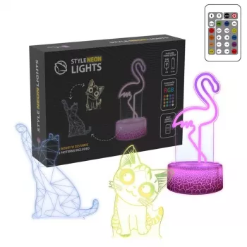 Stalinė / Dekoratyvinė LED lempa MANTA SNL119RGB RGB 3D gyvūno formos šviesa interjero dekoravimui