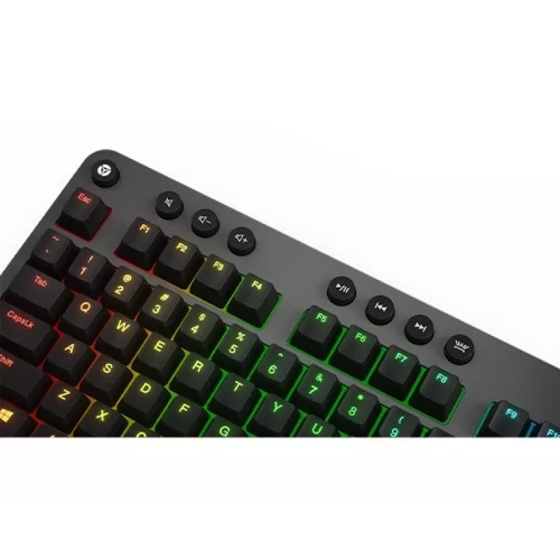 Mechaninė žaidimų klaviatūra „Lenovo Legion K500“ — pilno dydžio 104 klavišų USB, QWERTY JAV anglų k., RGB apšvietimas, pilka / juoda
