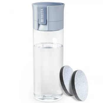 Filtruojantis butelis BRITA Vital Pastel Blue 600 ml su 2 MicroDisc filtrais, be BPA, tinkamas plauti indaplovėje