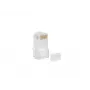 LANBERG RJ-45 laido jungtis PLU-6000, skirta Cat6 U/UTP kabeliams, permatoma / balta, pakuotė po 100 vnt.