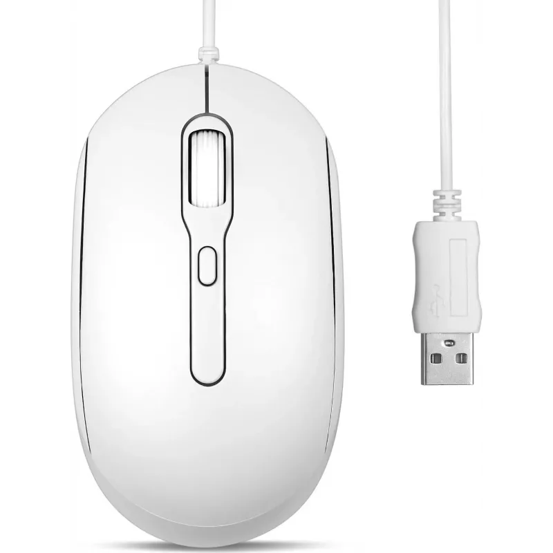 Perixx PERIMICE-222UW pelė optinė tyli USB-A balta - Pelė - optinė (PERIMICE-222UW)