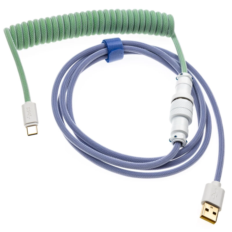 Ducky Premicord USB laidas 1,8 m USB A USB C mėlynai žalias