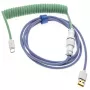 Ducky Premicord USB laidas 1,8 m USB A USB C mėlynai žalias