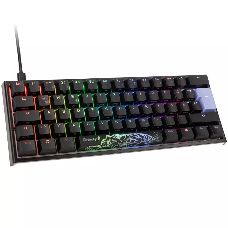 Ducky One 2 Pro Mini žaidimų klaviatūra, RGB LED - Cherry Sidabrinė