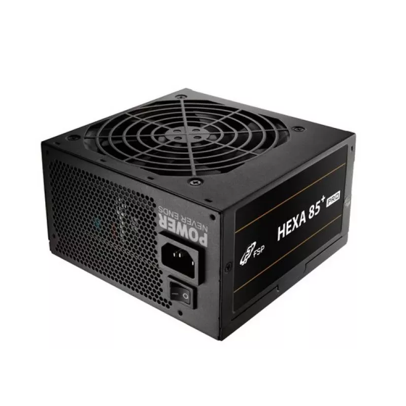 FSP HEXA 85+ PRO 650W maitinimo blokas ATX ATX2.5 juodas, 650 W, 100–240 V, 50–60 Hz, 9–4 A, aktyvus, 100 W