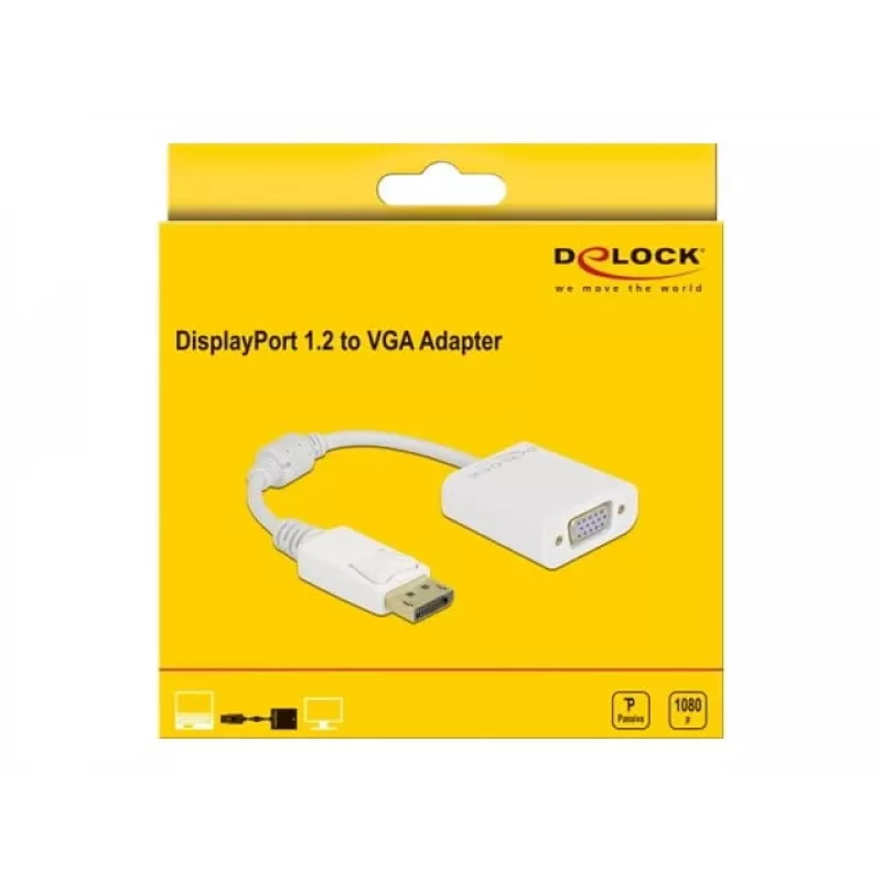 Adapteris DisplayPort 1.2 tėvas į VGA moterišką DeLOCK 61007