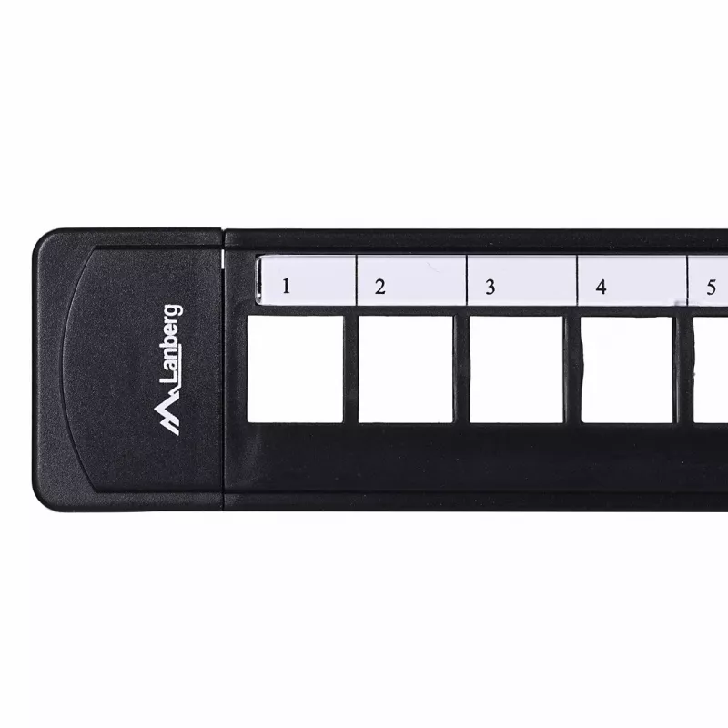 Patch panel 1U LANBERG PPKS-1124-B, 24 prievadų, 1U, ABS, juodas, 482,6×44,5×154 mm