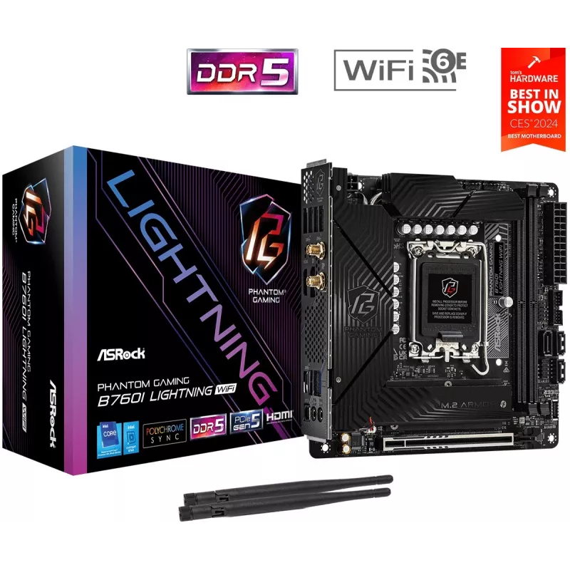 ASRock B760I Lightning WiFi DDR5 Mini-ITX LGA1700 pagrindinė plokštė