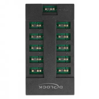 Delock - RGB LED šviesos koncentratorius - 10 prievadų - juodas (64128)