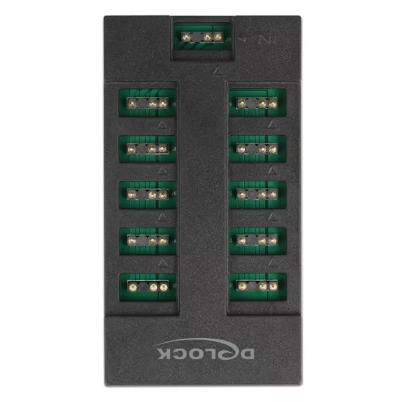Delock - RGB LED šviesos koncentratorius - 10 prievadų - juodas (64128)