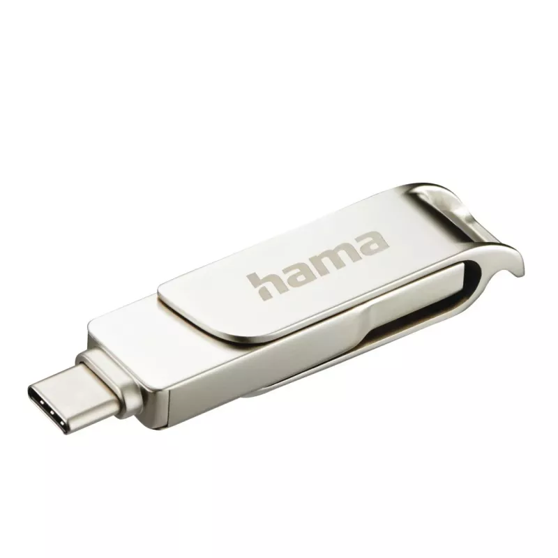 Hama C-Rotate Pro USB atmintinė 256 GB USB Type-A / USB Type-C 3.2 Gen 1 (3.1 Gen 1) sidabrinė