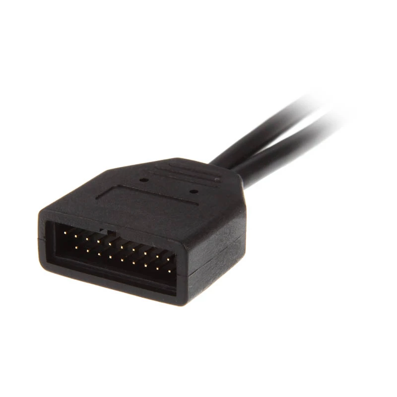 USB 19 kontaktų į USB 9 kontaktų adapterio laidas 0,15 m, juodas, No name ZUUS-173