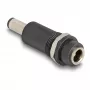 Adapteris DELOCK DC 5.5 x 2.1 mm (moteriška) į DC 5.5 x 2.5 mm (vyriška), juodas