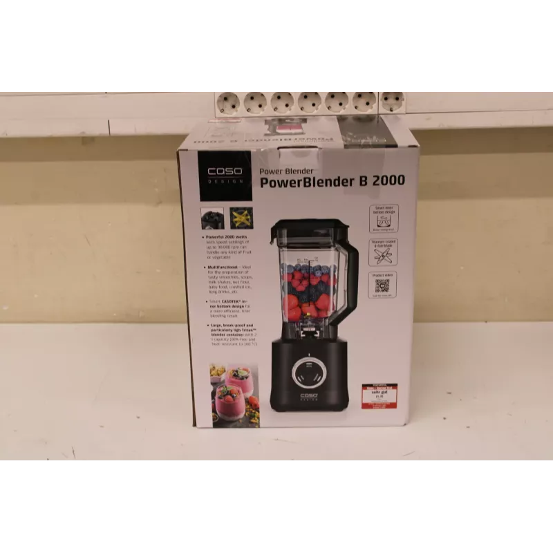 IŠPARDUOTA. Caso B 2000 Power Blender, galia 2000 W, juoda | Caso Power Blender | B 2000 | Stalviršinis | 2000 W | Indas iš Tritan | Indo talpa 2 L | Ledų smulkinimas | Juoda | PAŽEISTA