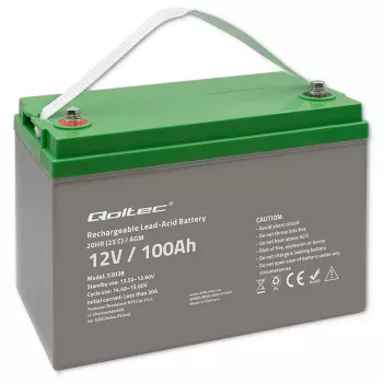 Qoltec 53038 AGM baterija | 12V | 100Ah | maks. 1200A