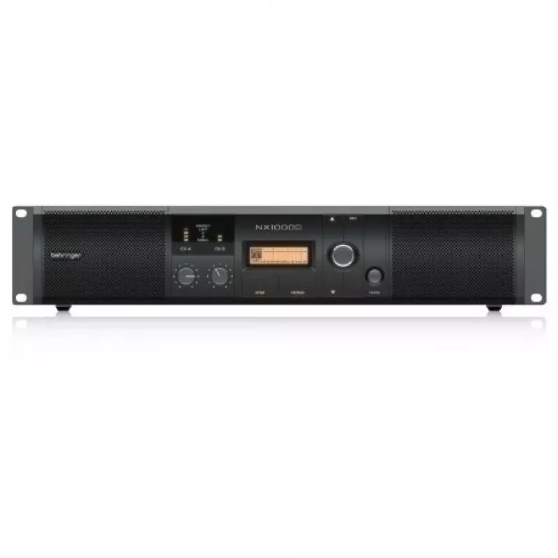 Behringer NX1000D garso stiprintuvas, skirtas pasirodymams/scenai, juodas