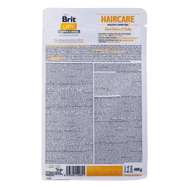 BRIT Care Grain Free Haircare Healthy & Shiny Coat - sausas kačių maistas - 400 g