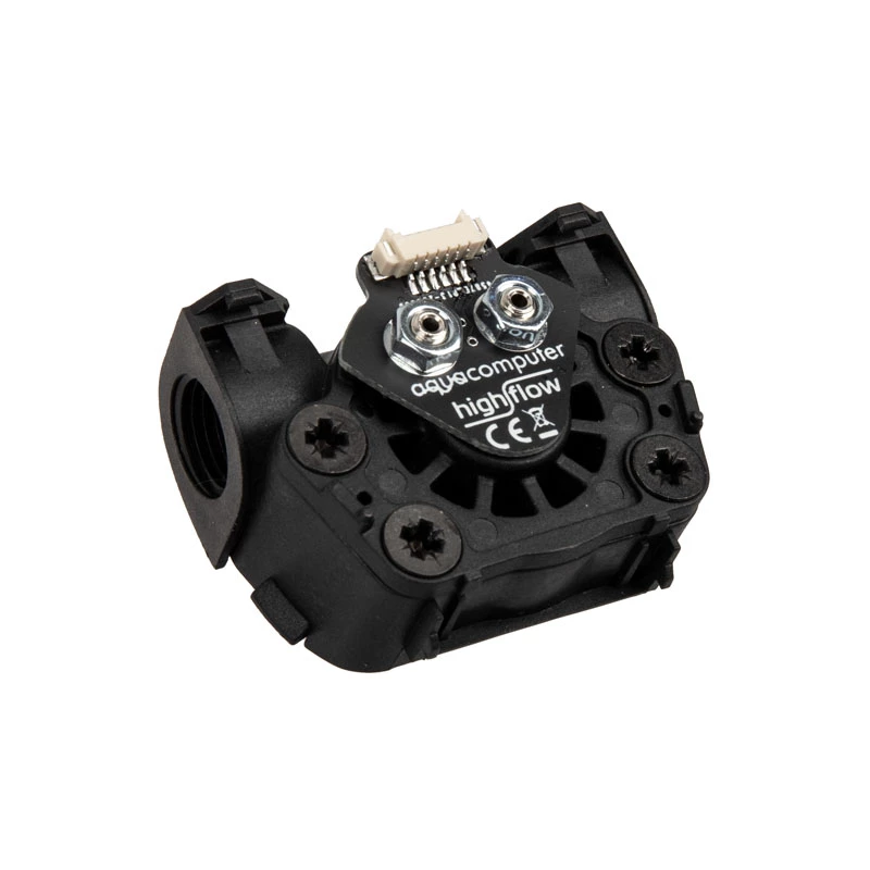 Srauto jutiklis Aqua-Computer Flow sensor high flow LT G1/4 — juodas, G1/4 jungtis, 51×42×30 mm