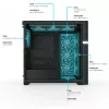 VK02 Lite, Tower-Enclosure juoda, grūdintas stiklas