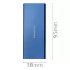 SSD dėžutė QOLTEC 51832 — išorinė M.2 SATA, USB 3.0, iki 2 TB, mėlyna, palaiko 30 mm diskus, 4 lizdai