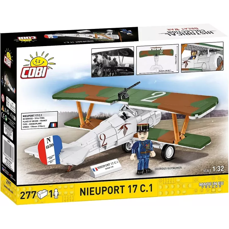 Konstruktorius Cobi Blocks Nieuport 17 C.1 277 vnt. — Modelio lėktuvo rinkinys, kolekcinis kaladėlių rinkinys