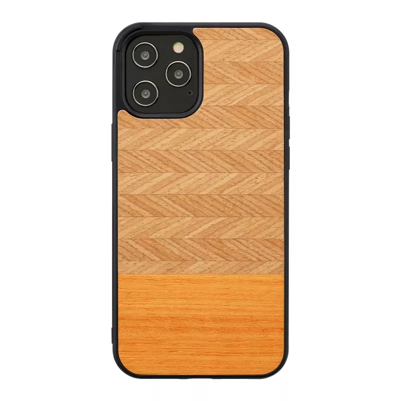Apsauginis dėklas Man and Wood, skirtas iPhone 12 Pro Max — herringbone arancia Juoda