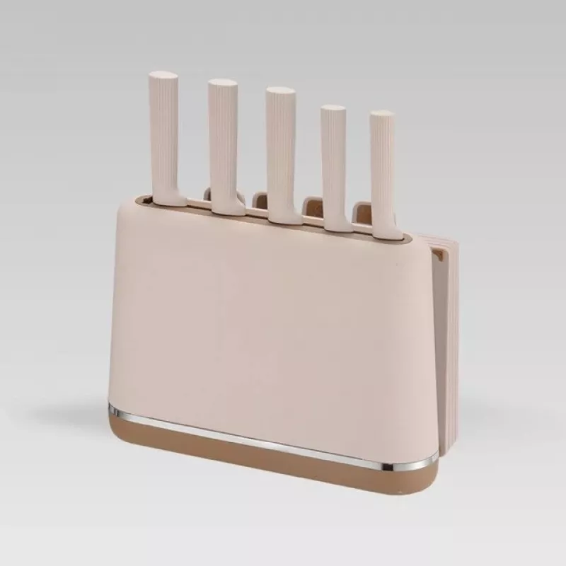 Maestro MR-1412-BEIGE peilių rinkinys su blokeliu + pjaustymo lentelių rinkinys, smėlinė