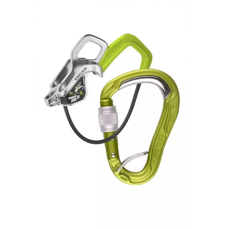 Apsaugos rinkinys EDELRID Mega Jul Bulletproof Screw II Oasis - apsaugos įtaisas ir karabinas su užsukamu fiksatoriumi