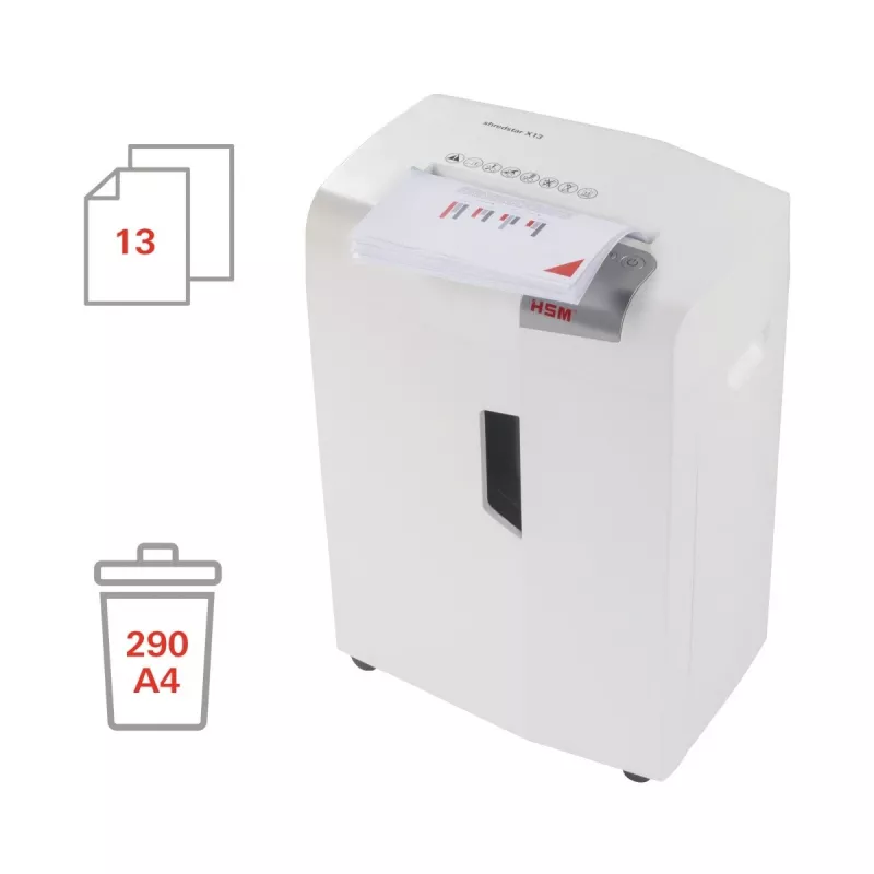HSM shredstar X13 dokumentų smulkintuvas, 4 x 37 mm + atskiras CD pjovimo mechanizmas
