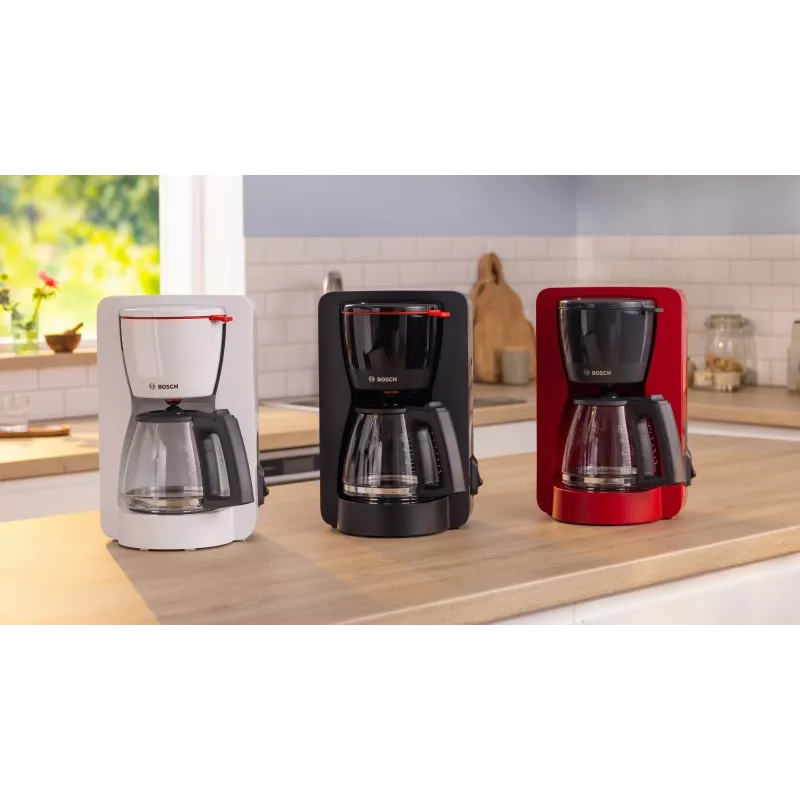 Drip coffee maker Bosch TKA2M113, 1.25 L vandens talpa, 15 puodelių, juoda