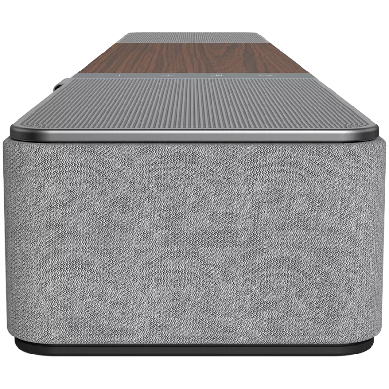 Garso juosta KLIPSCH Flexus CORE 100 — 2.1 kanalai, 100 W, įmontuotas žemų dažnių garsiakalbis, pilka/riešutmedžio
