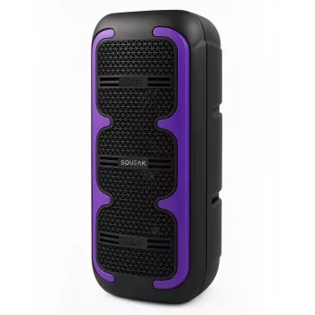 Nešiojamas stereofoninis garsiakalbis SQUEAK SQ1009 — Bluetooth 5.3, 45 W RMS, 10 val. baterija, FM, USB, AUX, LED, 1800 mAh, juodas