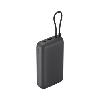 Xiaomi 20000 mAh išorinė baterija su integruotu kabeliu, tamsiai pilka, modelis 61828