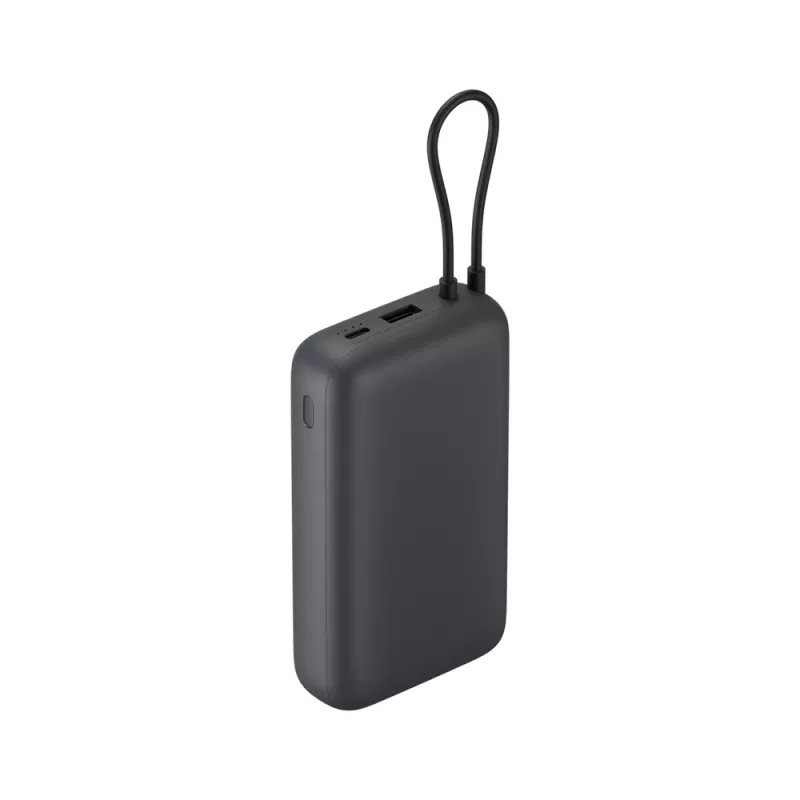 Xiaomi 20000 mAh išorinė baterija su integruotu kabeliu, tamsiai pilka, modelis 61828