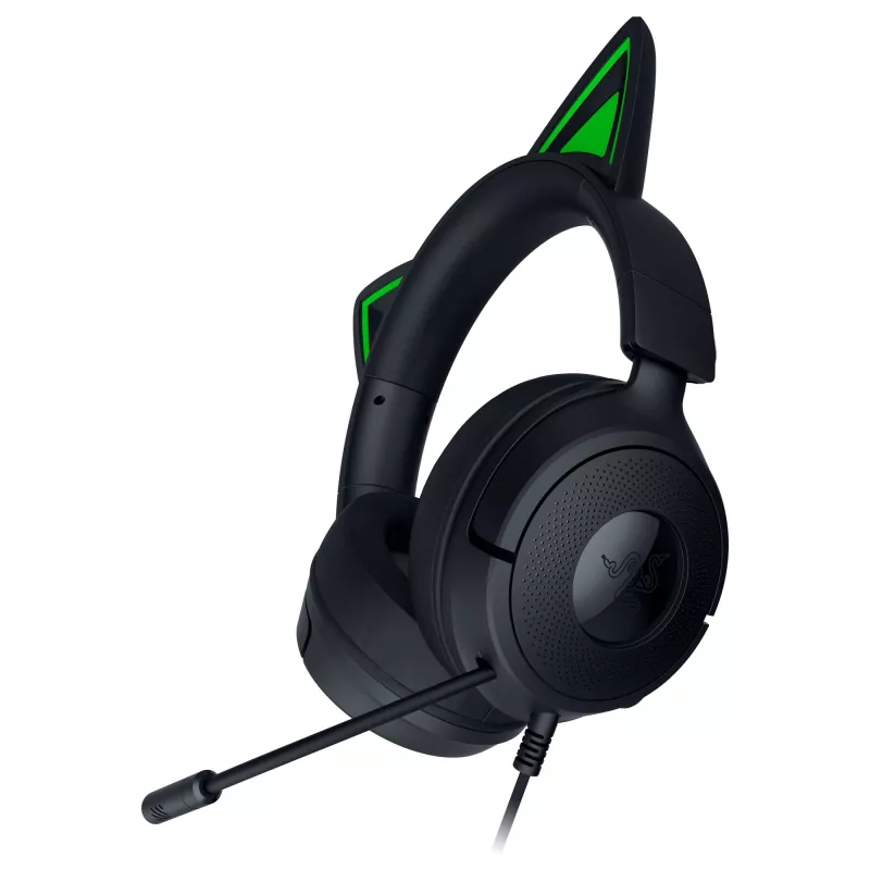 Laidinės žaidimų ausinės Razer Kraken Kitty V3 X — antausinės, integruotas mikrofonas