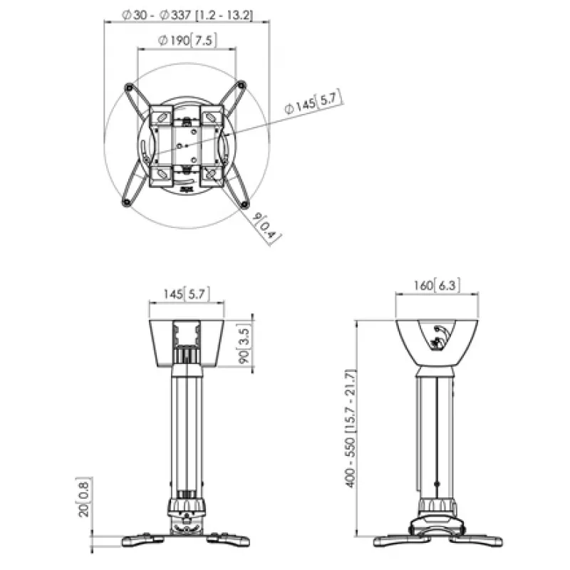 Projektoriaus lubinis laikiklis Vogel's PPC1540W